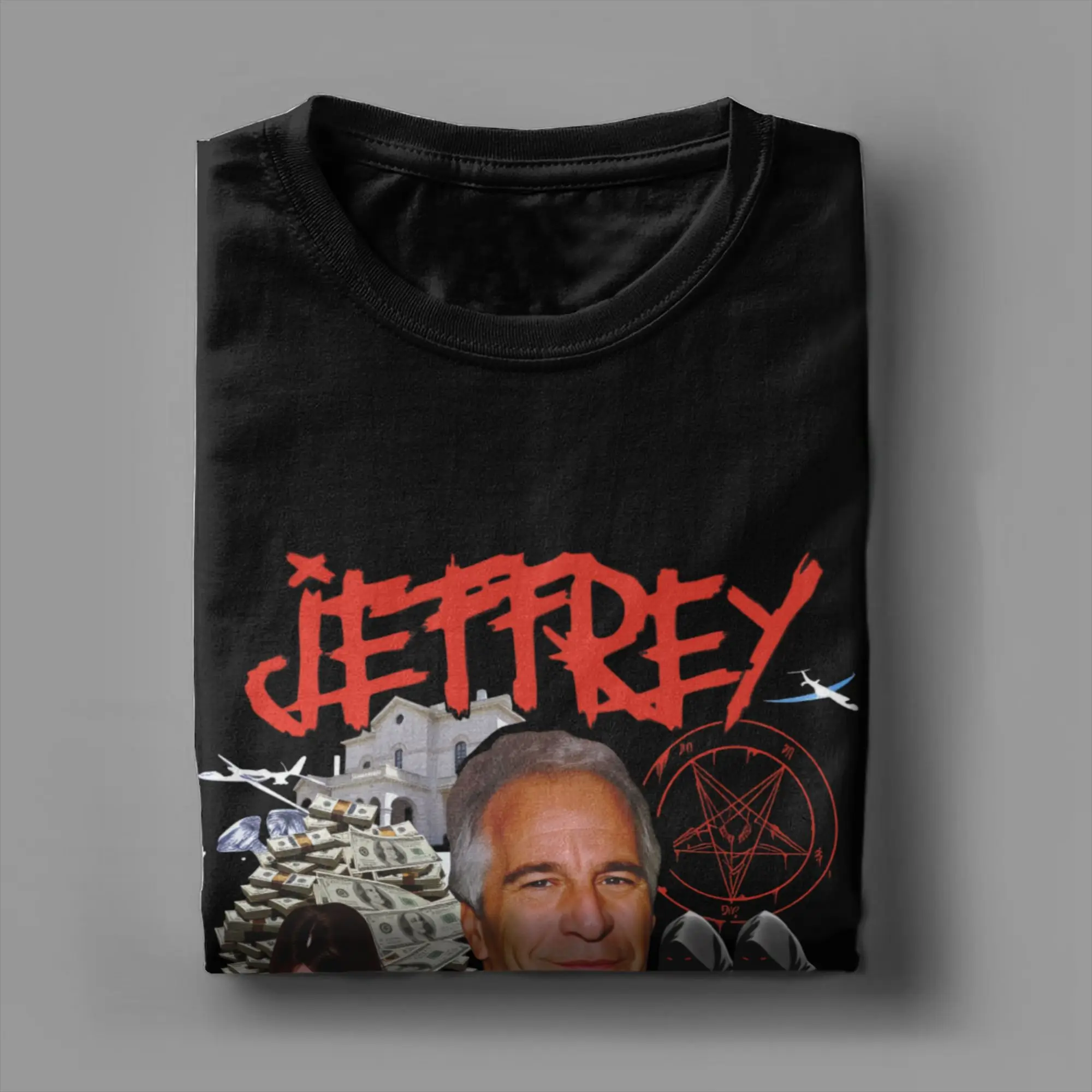 مضحك مضحك جيفري Epstein تي شيرت للرجال Crewneck القطن تي شيرت قصير الأكمام تيز ملابس الصيف