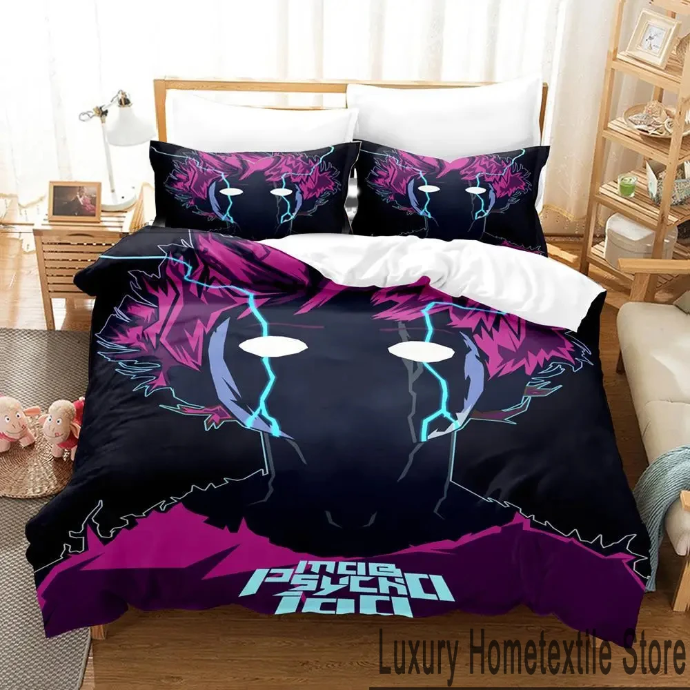 Anime Mob Psycho 100 Bedding Set Duvet Cover Bed Set Quilt Cover Pillowcase Comforter king Queen Size Boys Adult Bedding Set