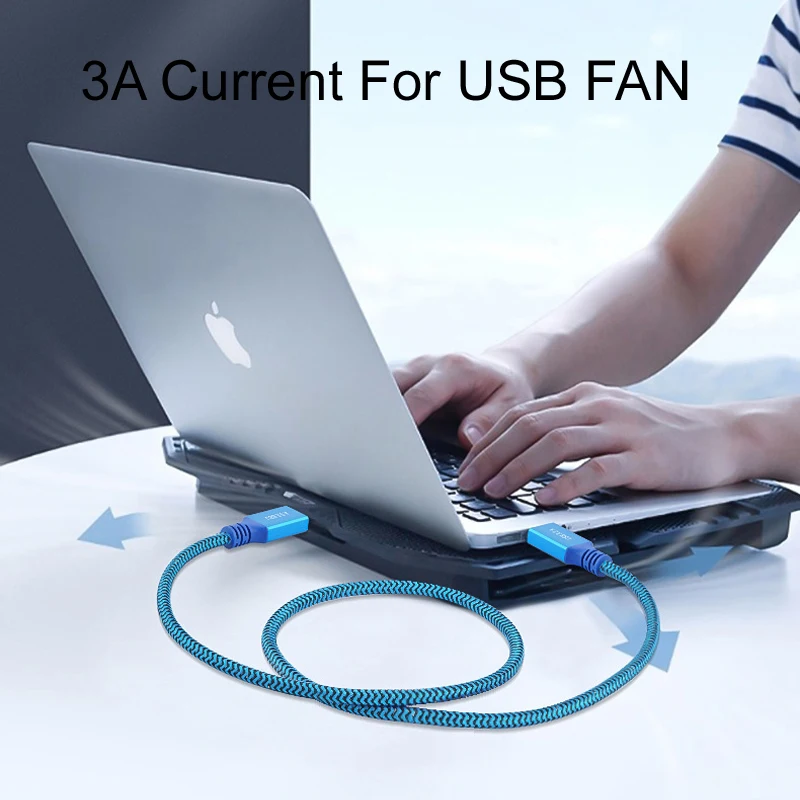 USB إلى USB ملحق ذكر ، يسار ويمين ، كابل مستقيم ، سلك موسع ، نقل بيانات سريع ل Dr ، m ، 1 متر ، 2 متر ، 3 متر