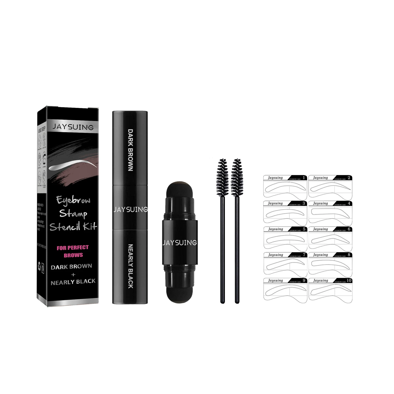 Eyebrow Stamp Shaping Set Retouching Hairline Contouring Brown Brow Enhancers Reusable Long Lasting Waterproof Eyebrow Dye Cream