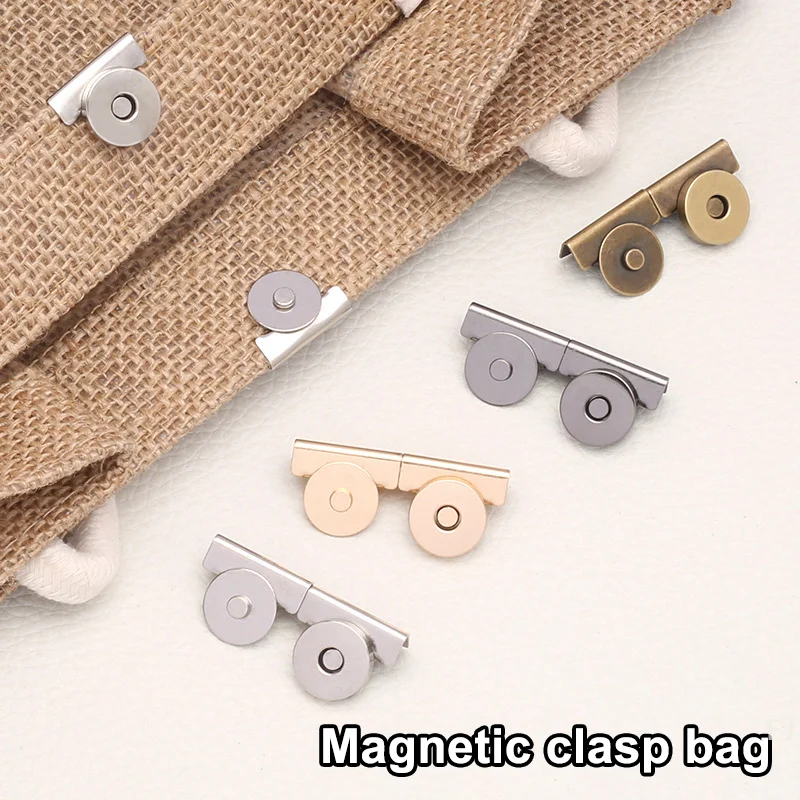 

[YU10Sets No Need To Sew Металлическая магнитная сильная пряжка-кошелек Холщовая сумка для одежды Сумка на плечо DIY Магнитная защелка