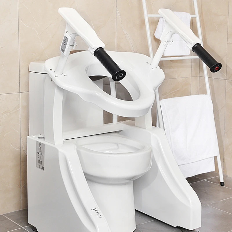 Electric toilet lift aid, household disabled elderly, pregnant women, toilet chair, adjustable armrest