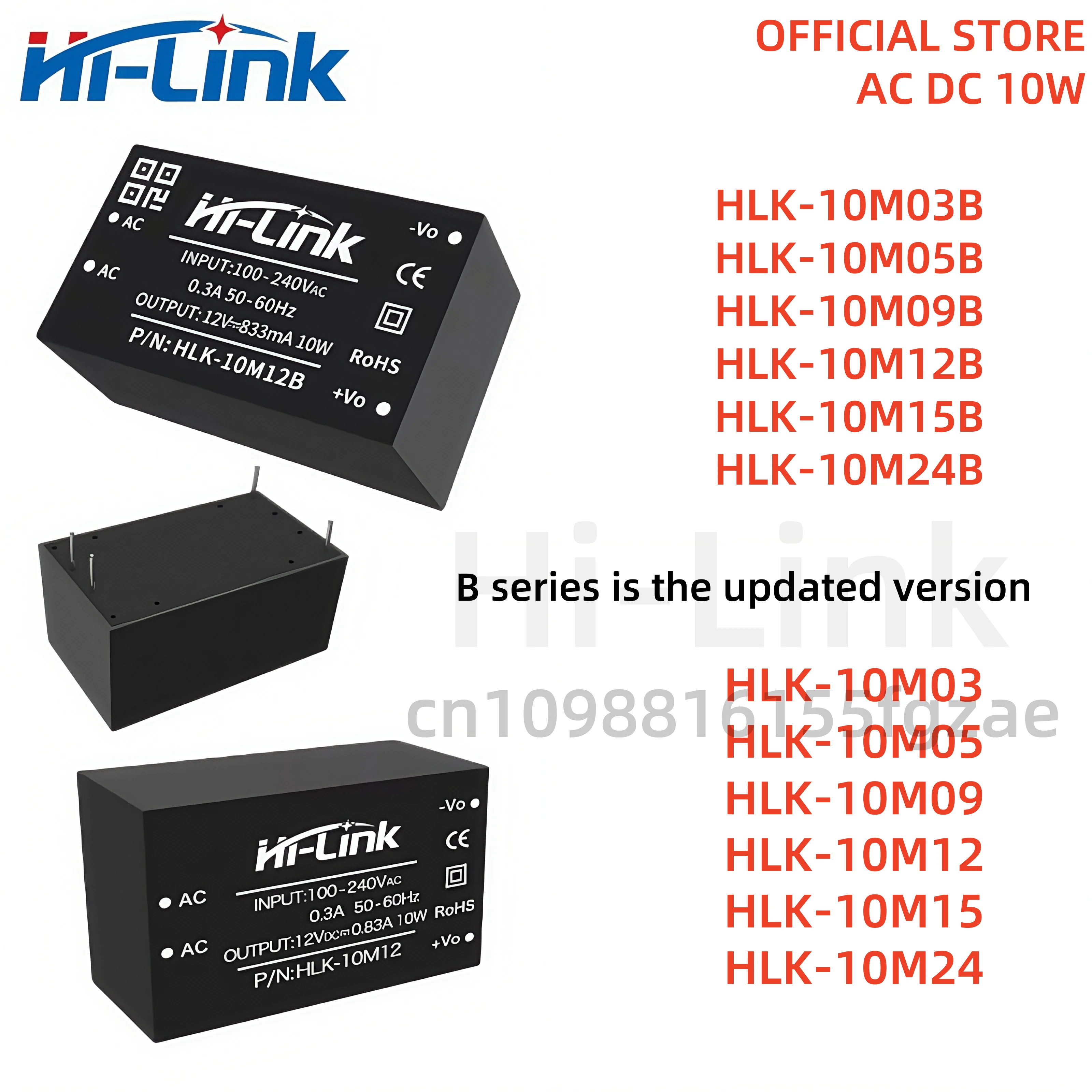 

HLK-10M05B 10M12 10M05 10M15 10M24 10M09 10M12B 10M09B 10M15B 10M24B 220 В 5 В 10 Вт Изолированный импульсный понижающий источник питания переменного и постоянного тока