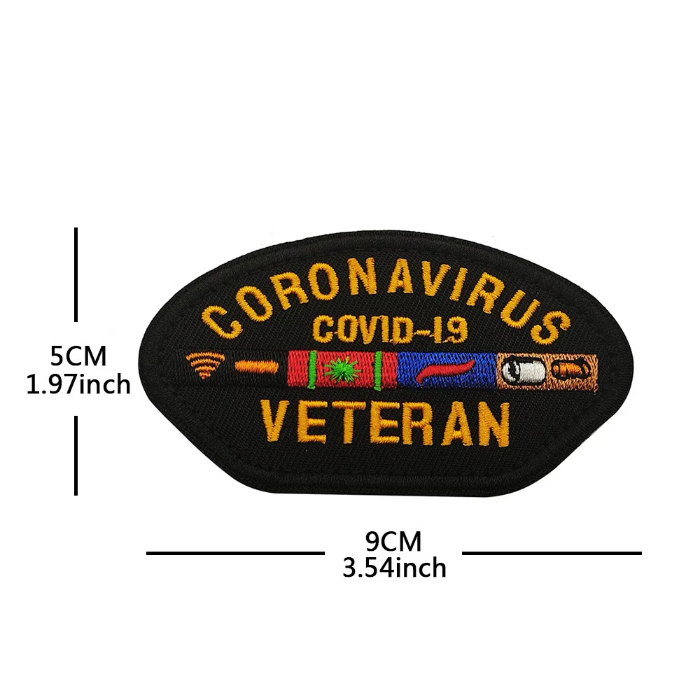 Coronavirus Veteran Embroidered Patch, Funny Tactical Morale Badge, Hook and Loop, for Jacket Backpack