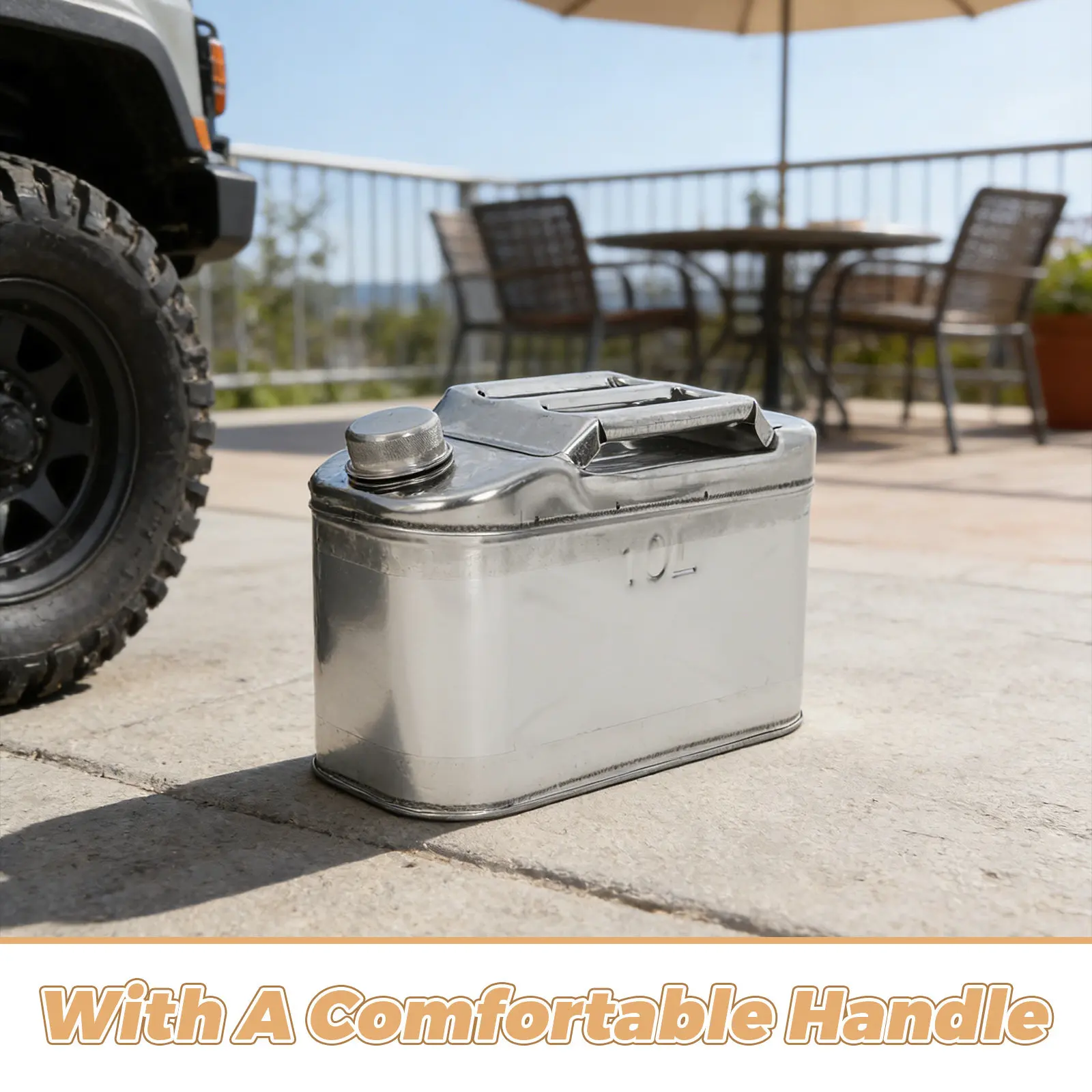 2.6 Gallon Stainless Steel Metal Bucket with Handle Spout Valve Leak Proof Watering Can Outdoor Camping Emergency Water Storage view 4
