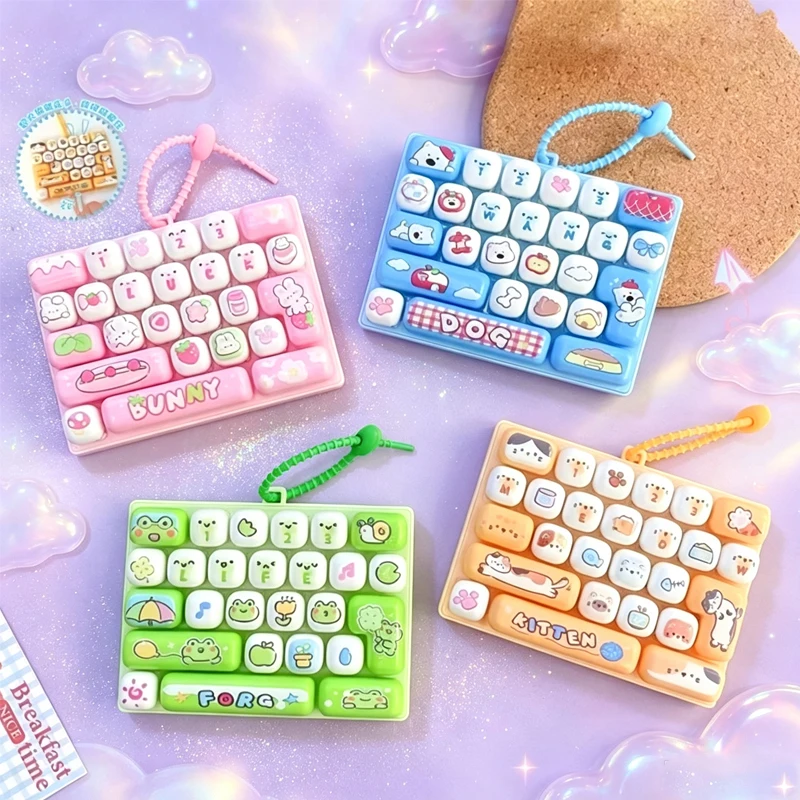 26Grid Keycap* Clicker Anti Stress* Fidget Keyboard Keychain* Decompression Button Cartoon Hand Relax Party Favor Gift 26구 키캡 키링
