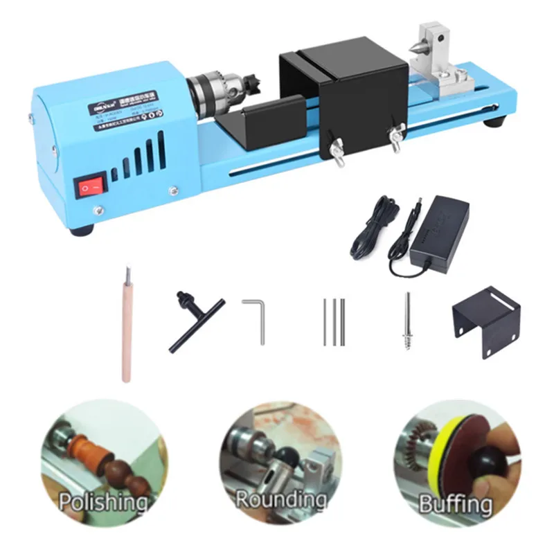 Mini Torno Contas Máquina em Miniatura Buda Pérola Torno Faça Você Mesmo Carpintaria Buda Pérola Máquina de Torno Broca Ferramenta Rotativa Dc1224v 150w