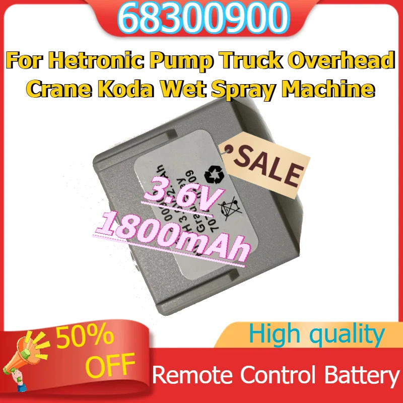

68300900 Battery for Hetronic Pump Truck Overhead Crane Koda Wet Spray Machine Remote Control Battery 3.6V 1800mAh