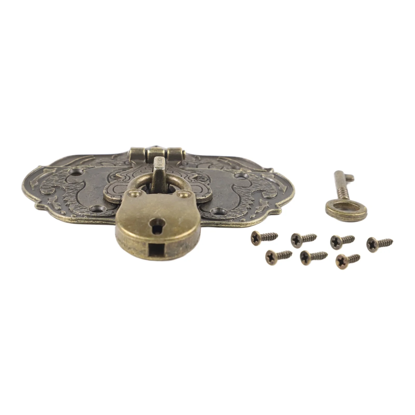 Secure Your For Furniture and Jewellery Boxes with Antique Zinc Alloy Padlock and Hasp Includes Screws for Easy Mounting