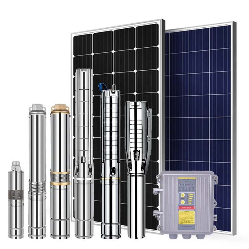 24V 3 Inch 200W Meertraps Waaiers Diepe Goed Boorgat Dompelpomp Zonne-waterpomp Voor Landbouw Met Zonnepanelen