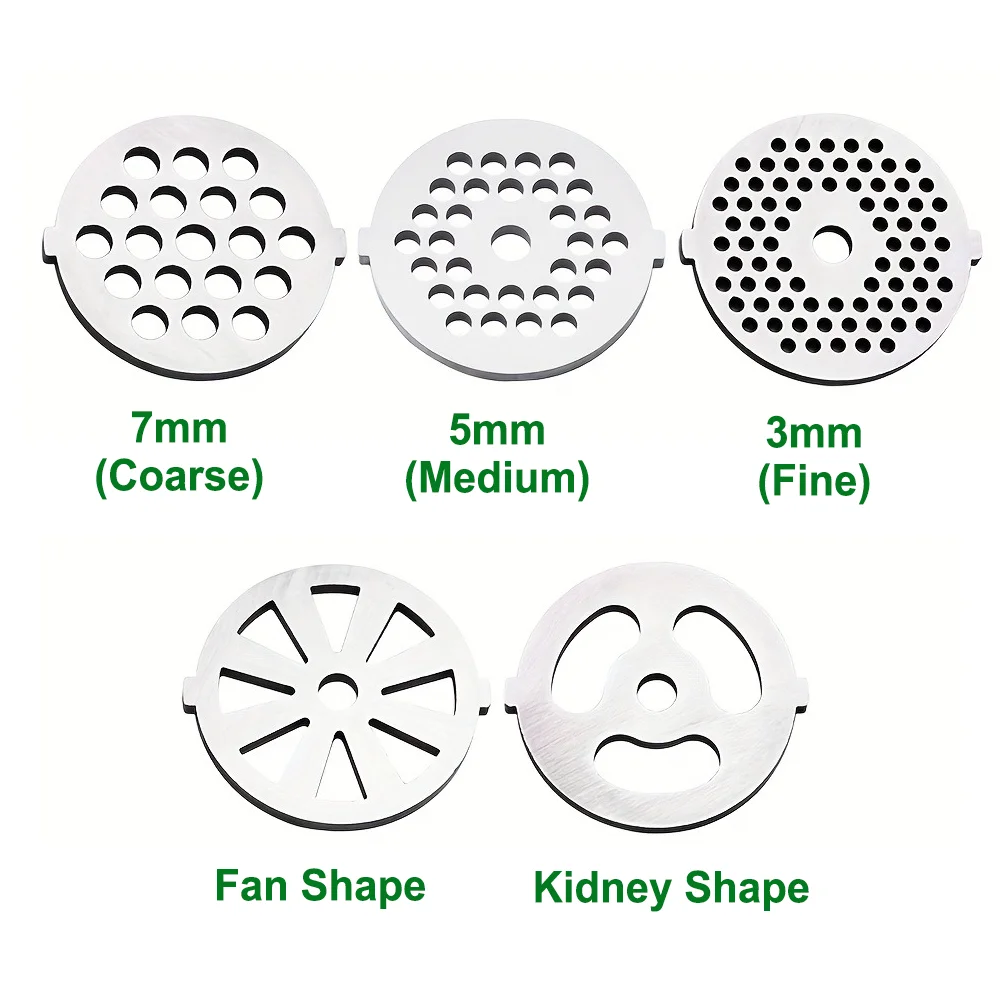 Meat Grinder Blades Plate Discs, Stainless Steel Cutting Plate for Size 5 Stand Mixer, Replacement Parts of Meat Grinder