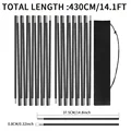 2Pcs Black 4.3M