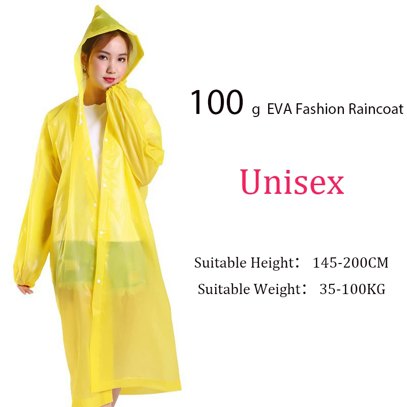 1pcs Rain Poncho EVA Fashion Raincoat Waterproof Lightweight Clothing Adult Camping Reusable Poncho Rainwear Hot EVA Rain Coat