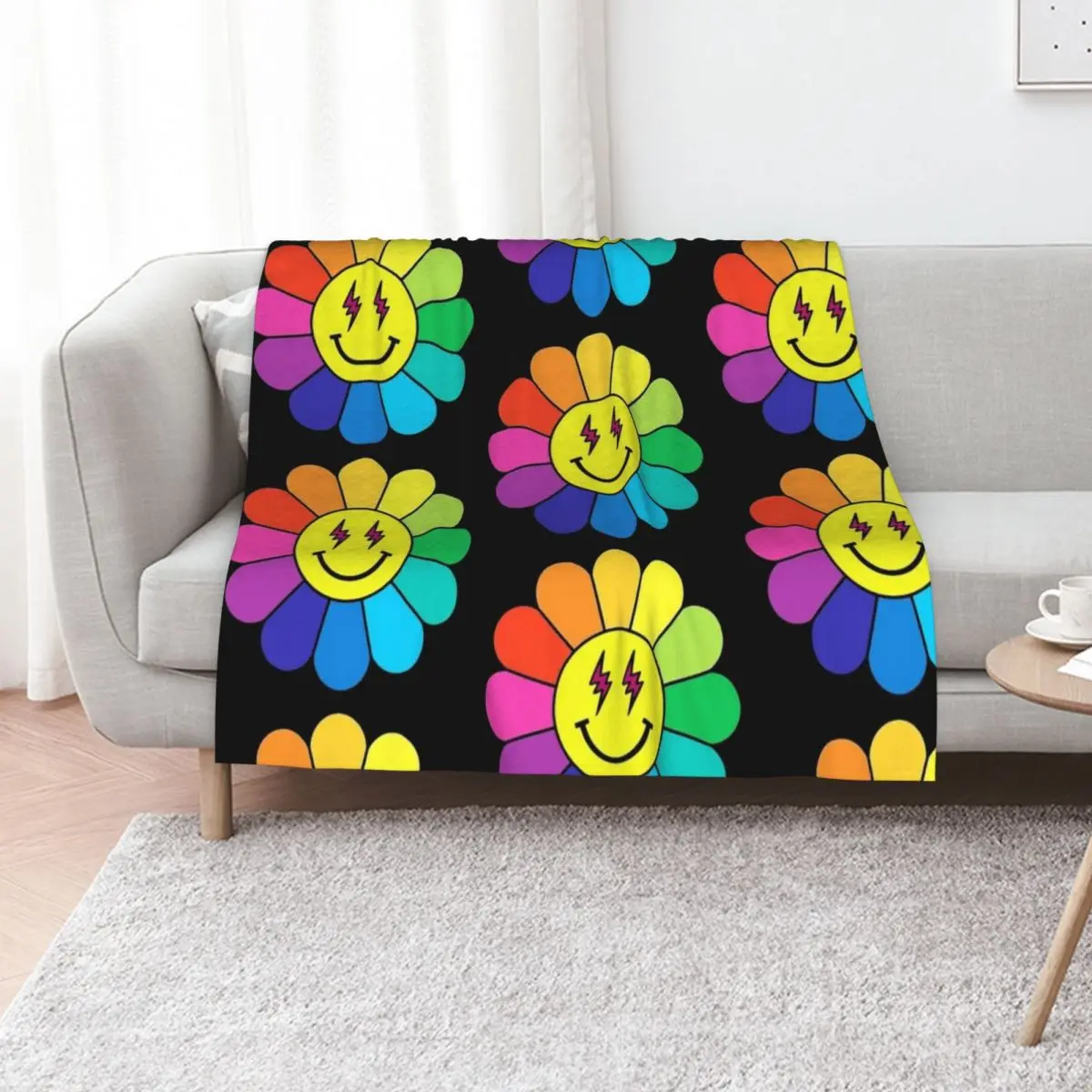 

JBALVIN - ILUMINATI colors Throw Blanket sofa bed christmas decoration Personalized Gift Hairys Blankets