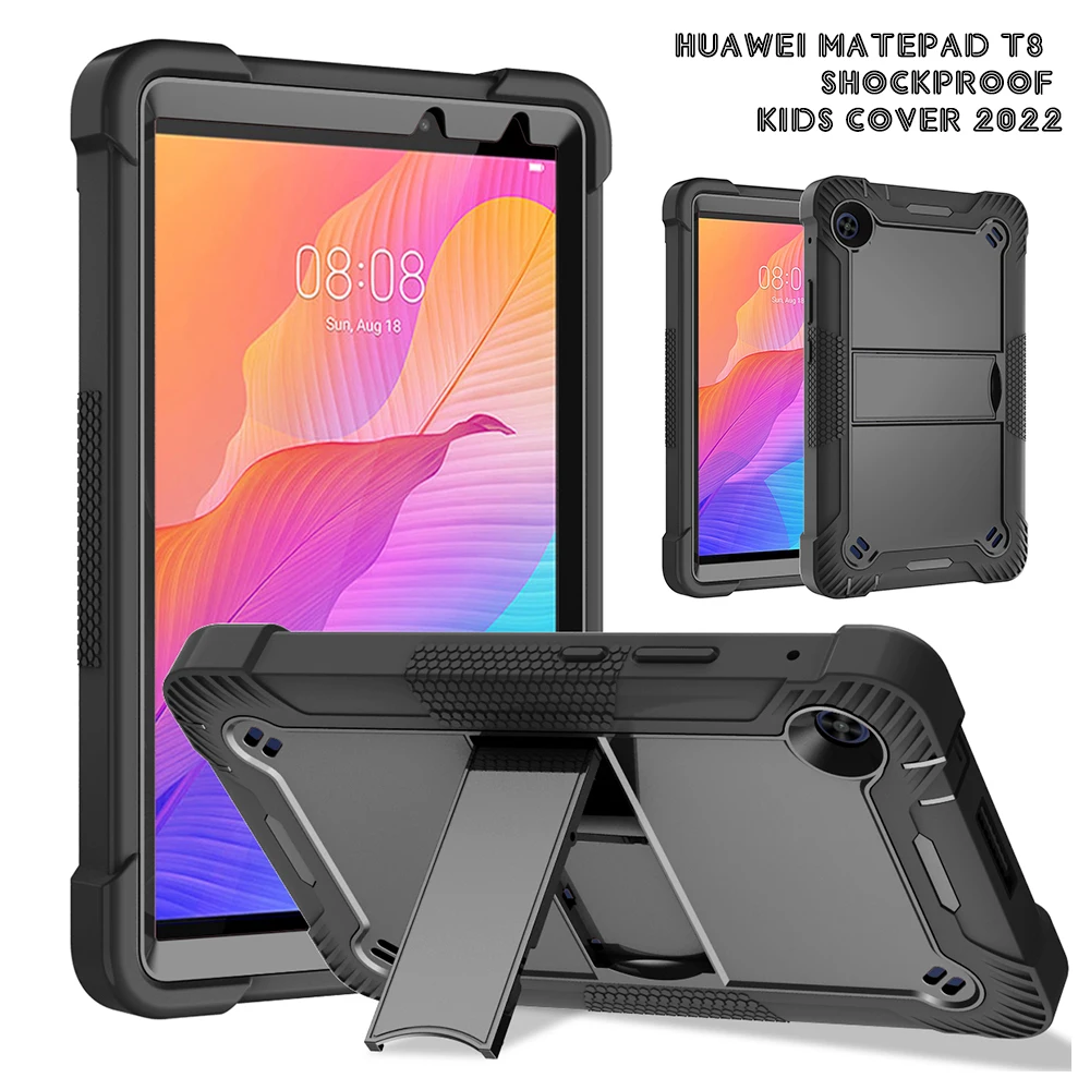 

For HUAWEI Matepad T8 8 inch CaseT10/T10S 10.4 Kids Safe Silicon PC Hybrid Shockproof Stand Tablet Cover