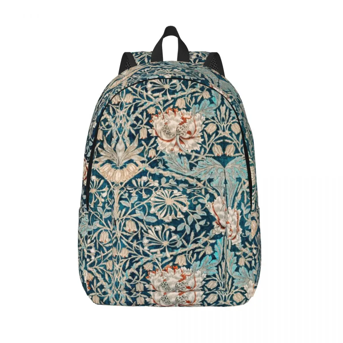 William Morris Flower Backpack for Boy Girl Student School Bookbag Victorian Canvas Daypack Preschool Kindergarten Bag Hiking