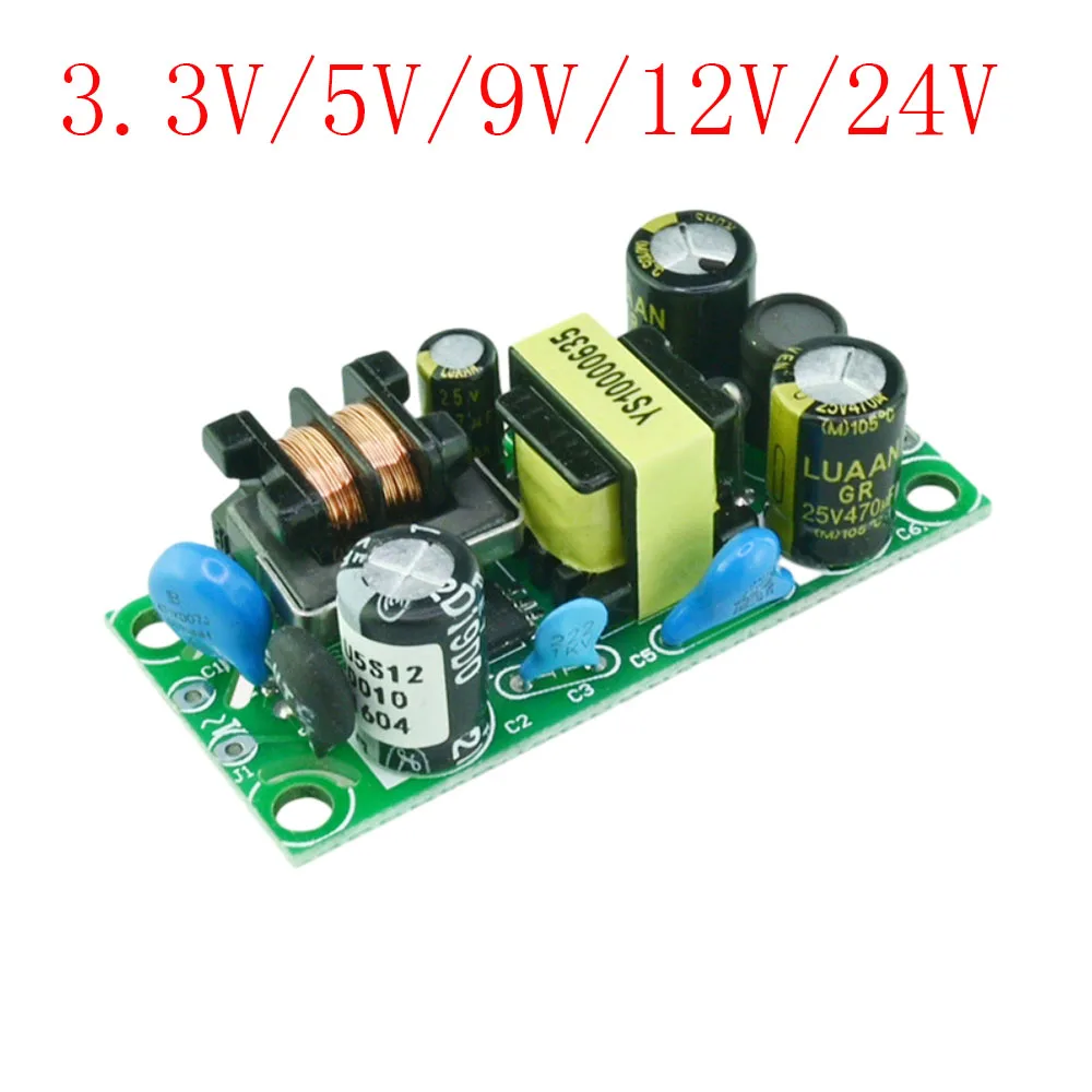 Step-Down Power Supply Module AC 100-264V to DC 3.3V 5V 9V 12V 24V Buck Power Circuit Board Regulator Power Module