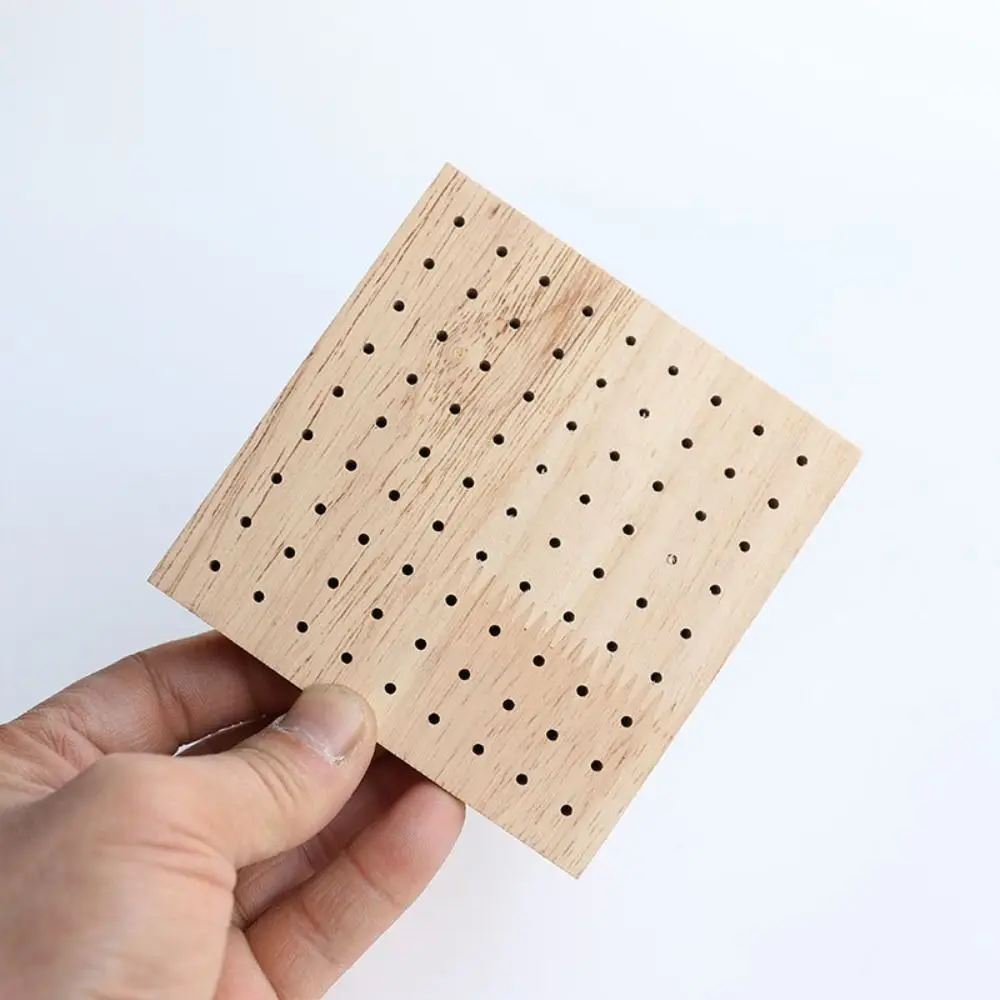 Cabezal de pulido de madera con 61/81 agujeros, tablero de almacenamiento cuadrado para ahorrar espacio, Base de exhibición de broca para uñas, creatividad portátil, 2 uds.