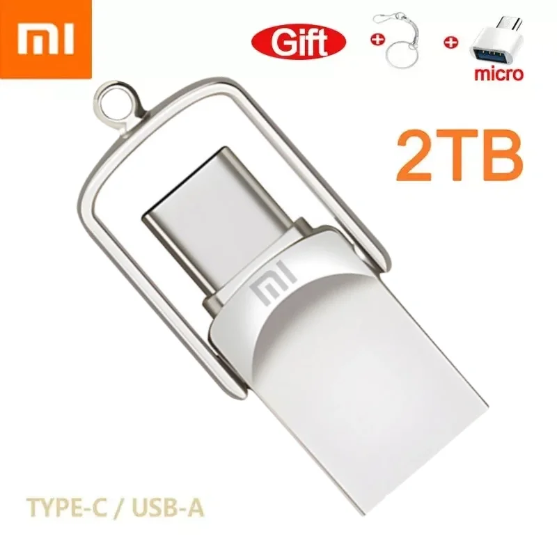 Оригинальный USB-накопитель Xiaomi на 2 ТБ, флеш-накопитель большой емкости на 1 ТБ, высокоскоростной переносной накопитель, водонепроницаемая флеш-карта, U-диск