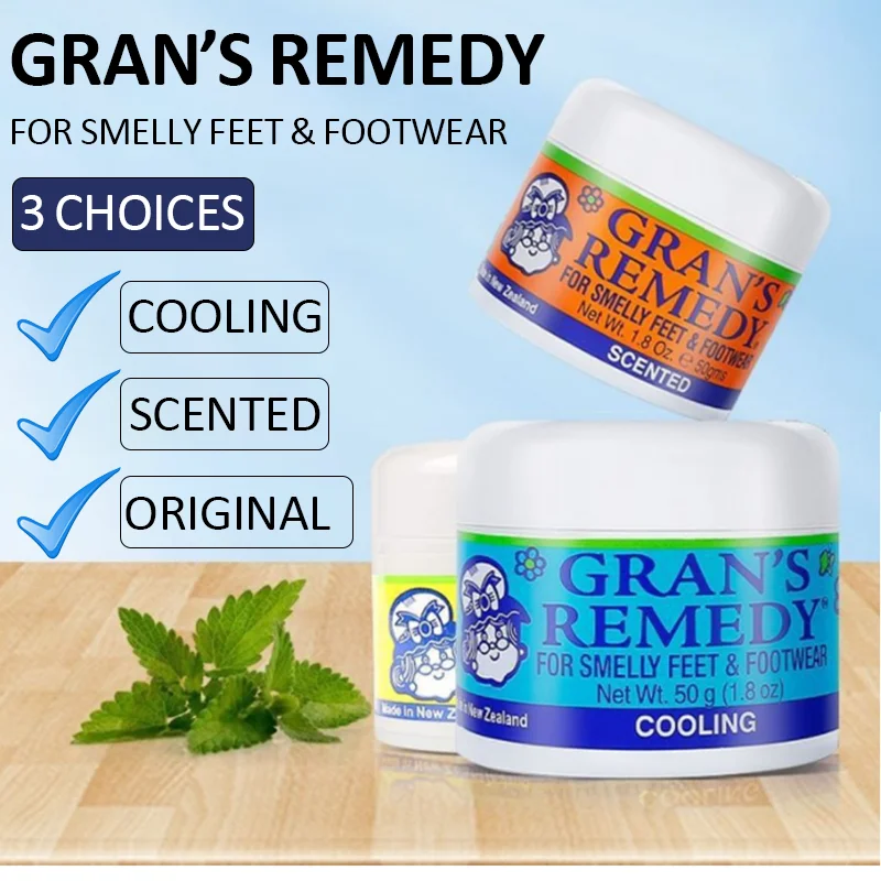 3PCS Original/Cooling/Scented Grans Remedy Foot Powder Effective Odor Eliminator&Moisture Absorb Foot Powder for Smelly Footwear