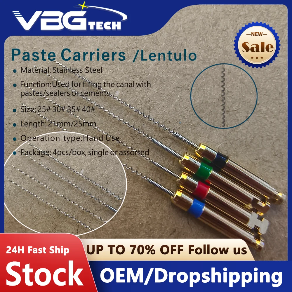 

4 шт./кор. 21/25 мм 25 # -40 # Держатели стоматологической роторной пасты, спиральный наполнитель, Lentulo, различная паста для наполнения двигателя, ящик для инструментов для стоматологии