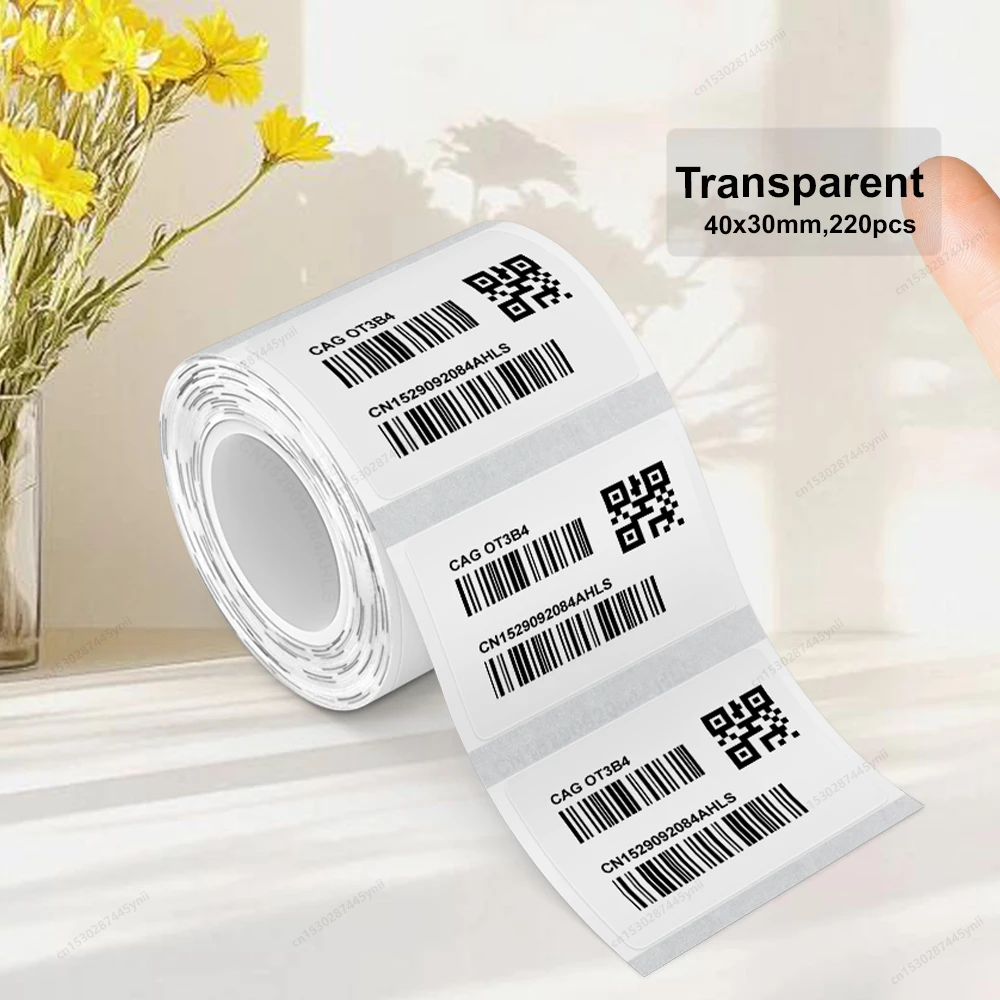 

Термонаклейка Marklife X2, прозрачная белая клейкая бумага, совместимая с принтером этикеток M110 M220 M200 E210 P50 40*30 мм