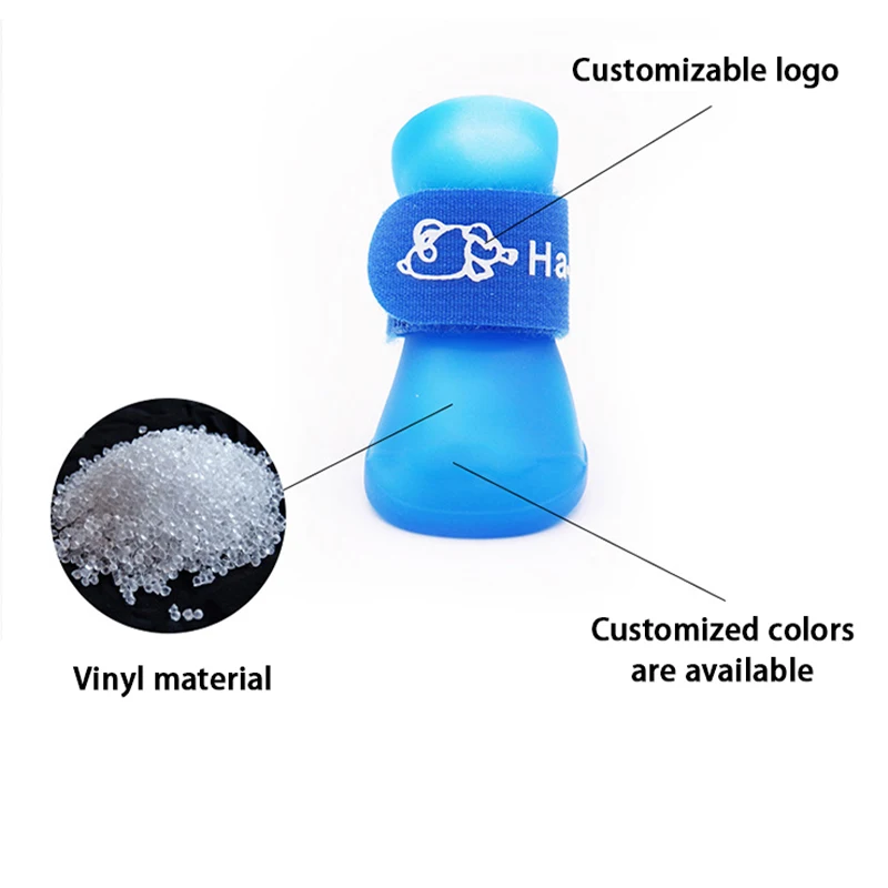 애완 동물 실리콘 레인 슈즈, 더러움 방지 미끄럼 방지 방수 강아지 신발, 부드러운 바닥 신발, 작은 개 고양이 테디 신발