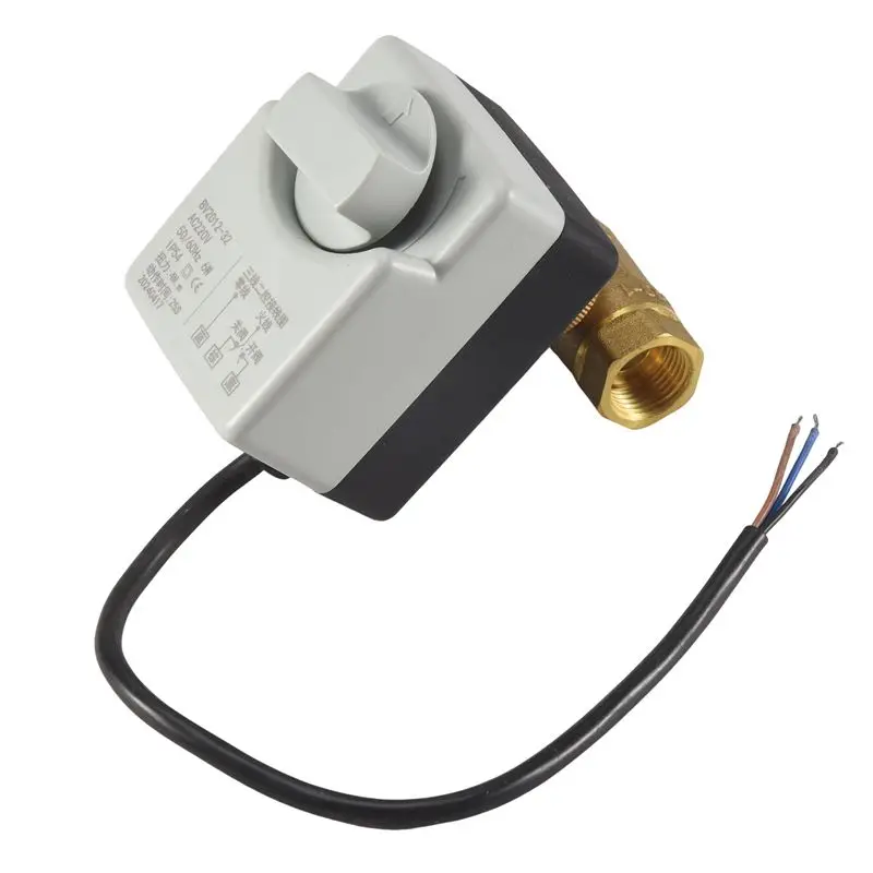Ac220v 2 Way 3 Wires Motorized Ball Valve Electric Actuator With Manual Switch