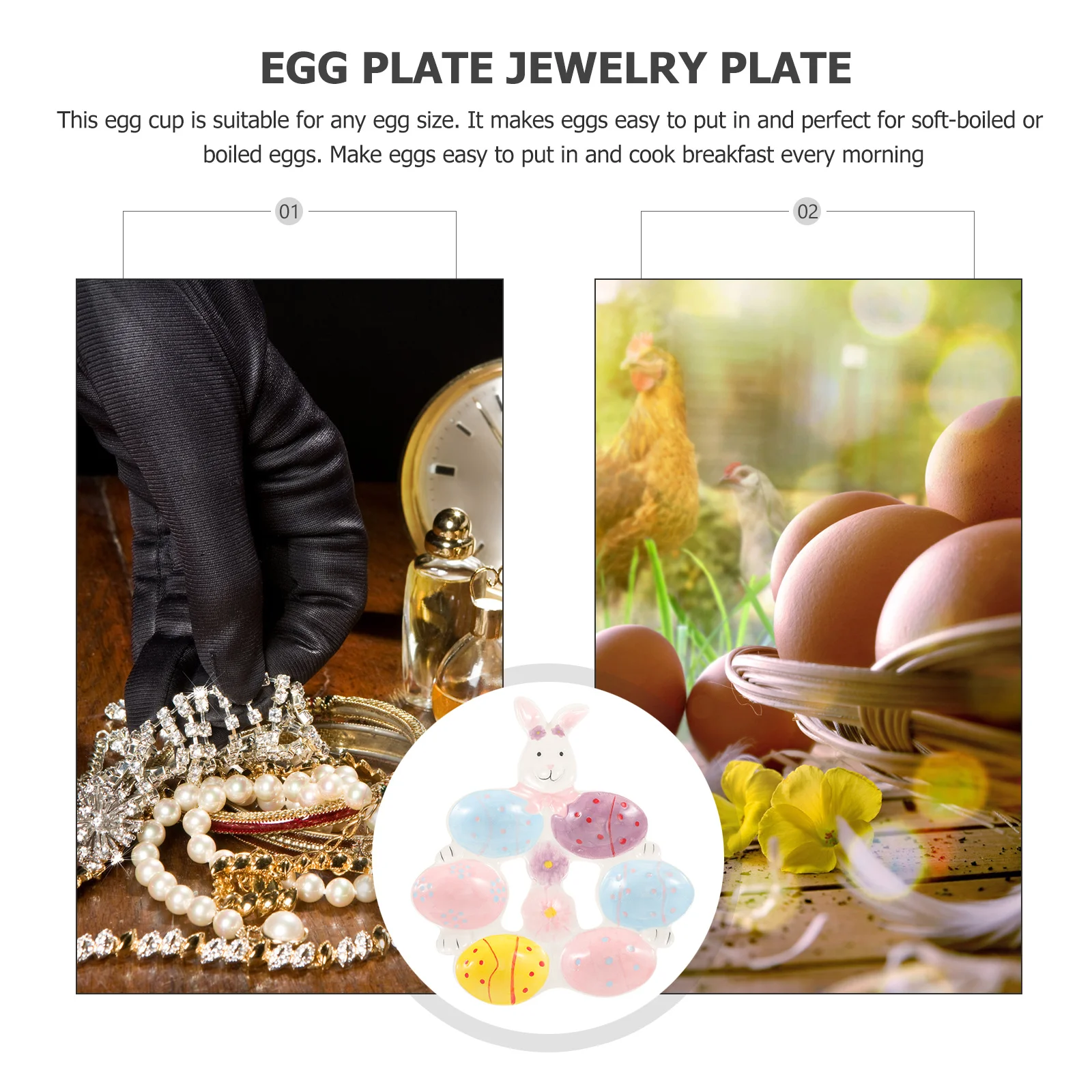 

Ceramic Egg Cups Sturdy Simple Shape Suitable for Boiled Eggs Breakfast Kitchen Egg Holder Dishwasher and Microwave Safe