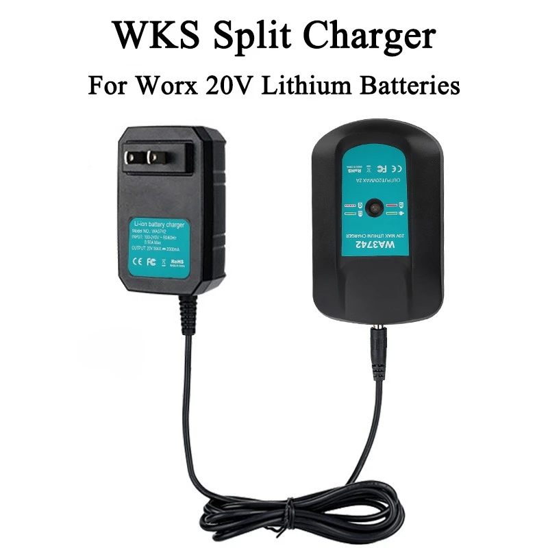 

Compatible for WORX 20V Lithium Battery Power Tools Portable Replacement Charger Lithium Battery Charger Adapter US/EU/UK Plug
