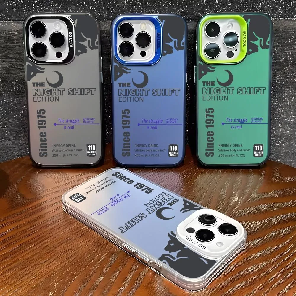 التدرج اللون الثور شرب تصميم جراب هاتف ل lMDColor الفضة شل ل lPhone 17 16 e 15 14 13 12 11 برو ماكس زائد #4