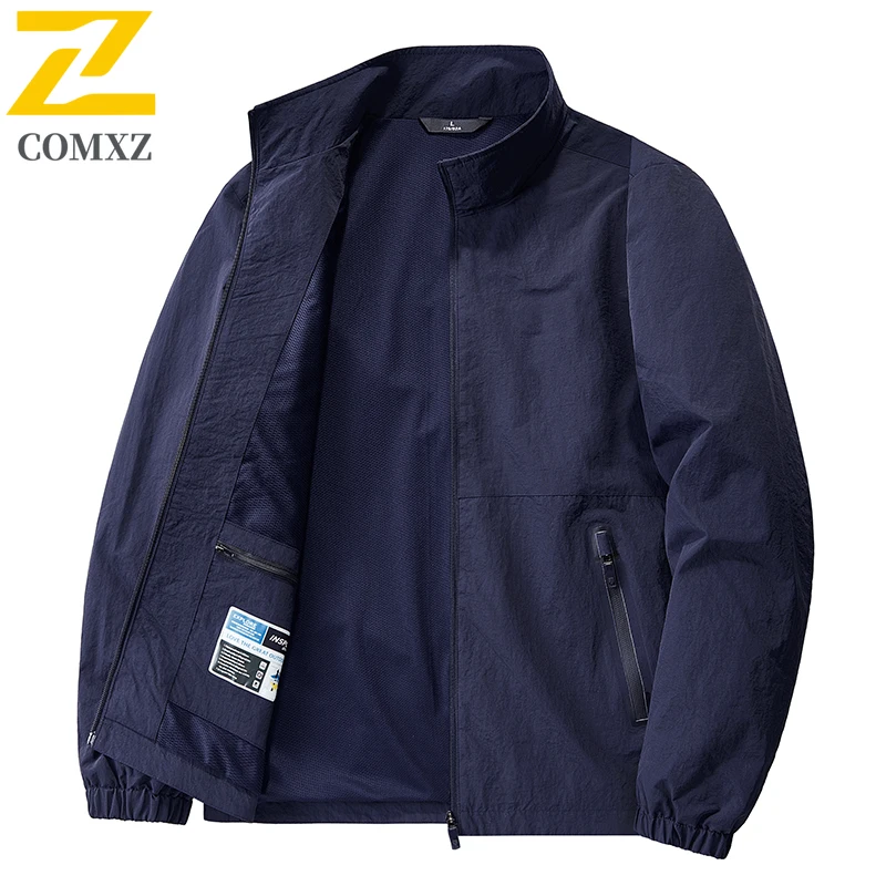 2025 New Spring Autumn Jacket Men's High Quality Loose Solid Color Wear-resistant Work Windbreaker Outdoor Casual Fishing Coat