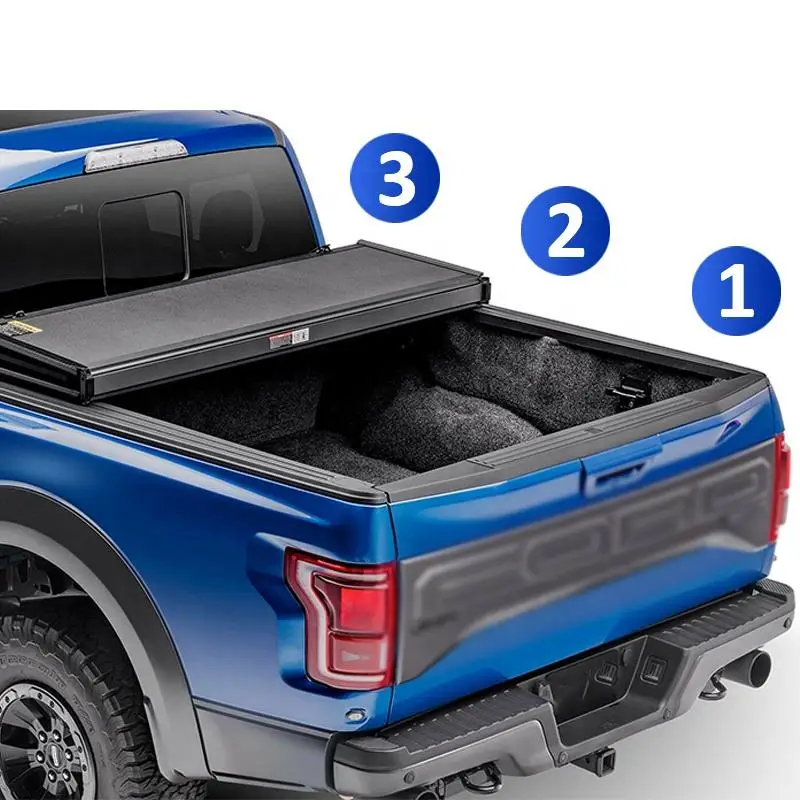 

Factory Hard Tri Fold Cover Roller Lid Shutter Pickup Truck Top Retractable Roll up Tonneau Cover for Hilux 4x4 Ranger