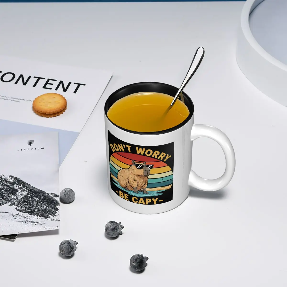 Capybara Don't Worry Be Cappy Funny Capybara Mug Funny Ceramic Coffee Cups Tea Mugs Milk Cup Drinkware Gift for Friends
