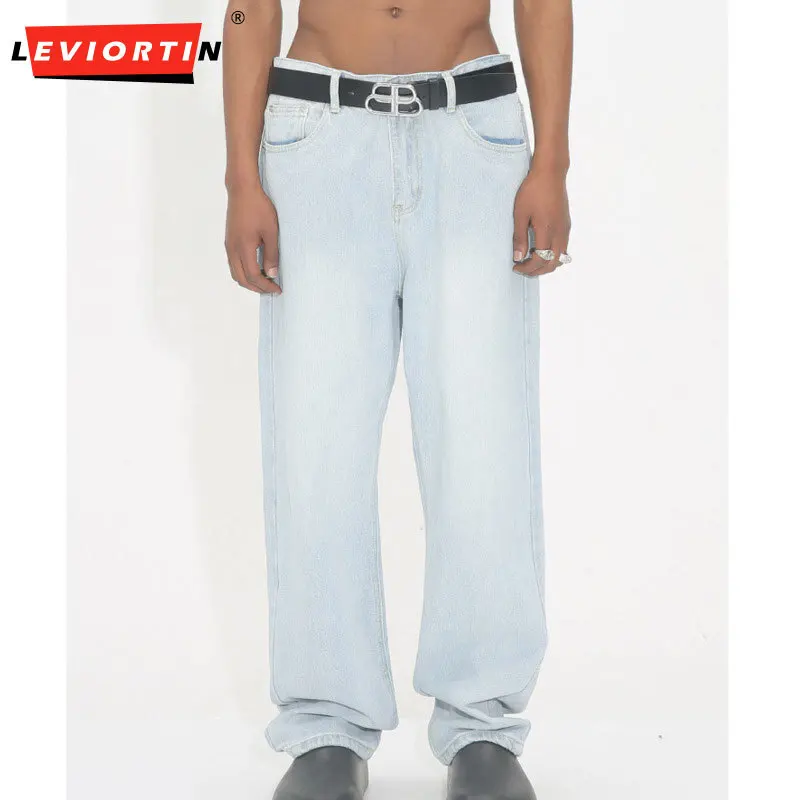 

2025 Four Seasons, молодежная мода, новые простые базовые джинсы, мужские прямые универсальные модные однотонные утягивающие брюки M7-D-945