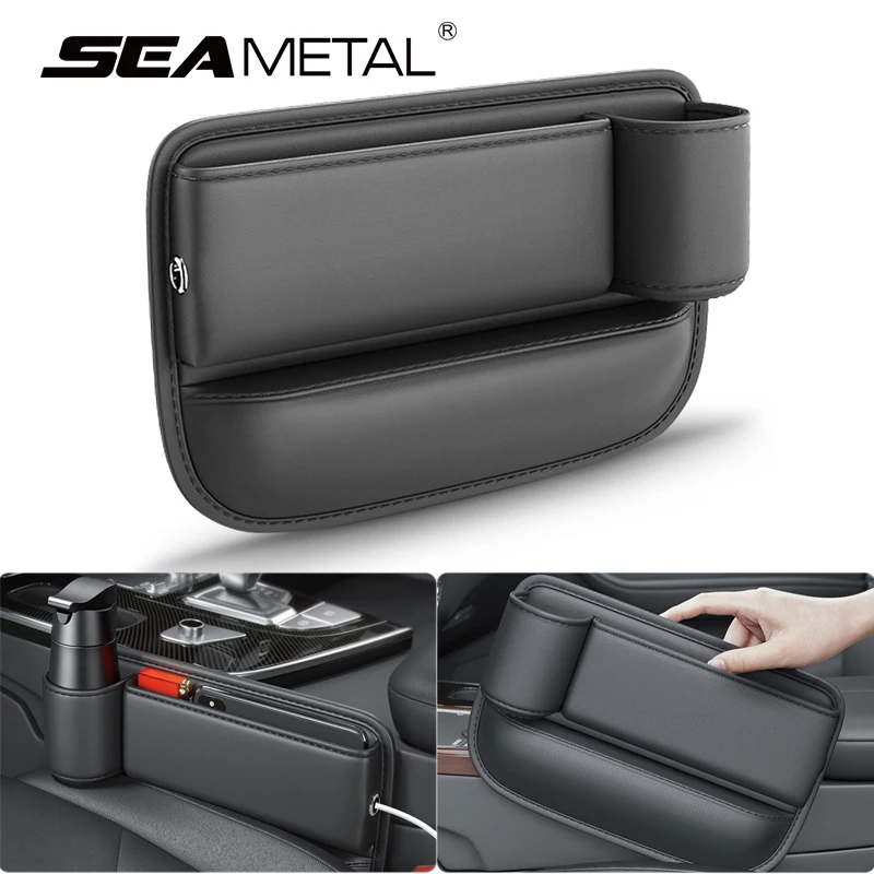 PU Leather Car Seat Gap Bag Case Storage Bag For Auto Console Side Seat Plug Filler Organizer Car Crevice Stowing Tidying Pocket