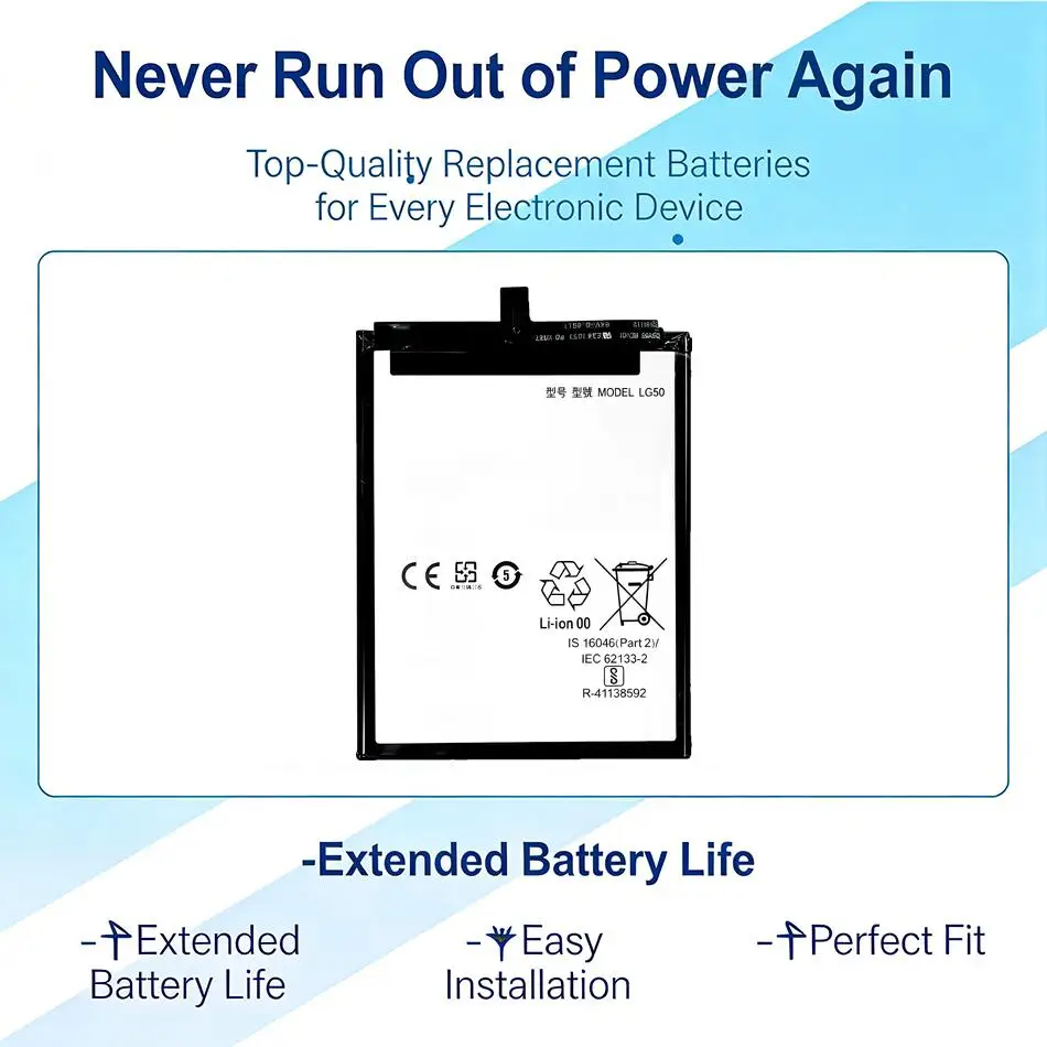 

Аккумулятор для мобильного телефона LG50 емкостью 5000 мАч, надежная замена, высокая эффективность, для Motorola Moto One Fusion Plus