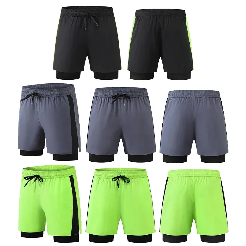 Man Summer 2 in 1 Basketball Shorts Gym Kickboxing Fitness Sportswear Men Sweat Pants Running Tights Bicycle Quick Dry Scanties