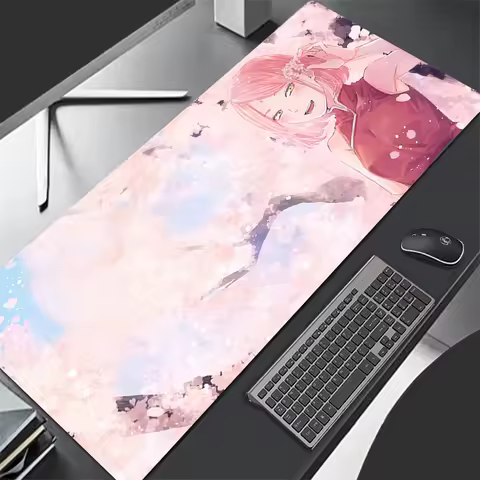 Pink Cherry Blossoms Mouse Pad Laptop Kawaii Japan Anime Girl Mousepad N-narutoS Sakura H-Haruno Keyboard Rug PC Gaming Desk Mat