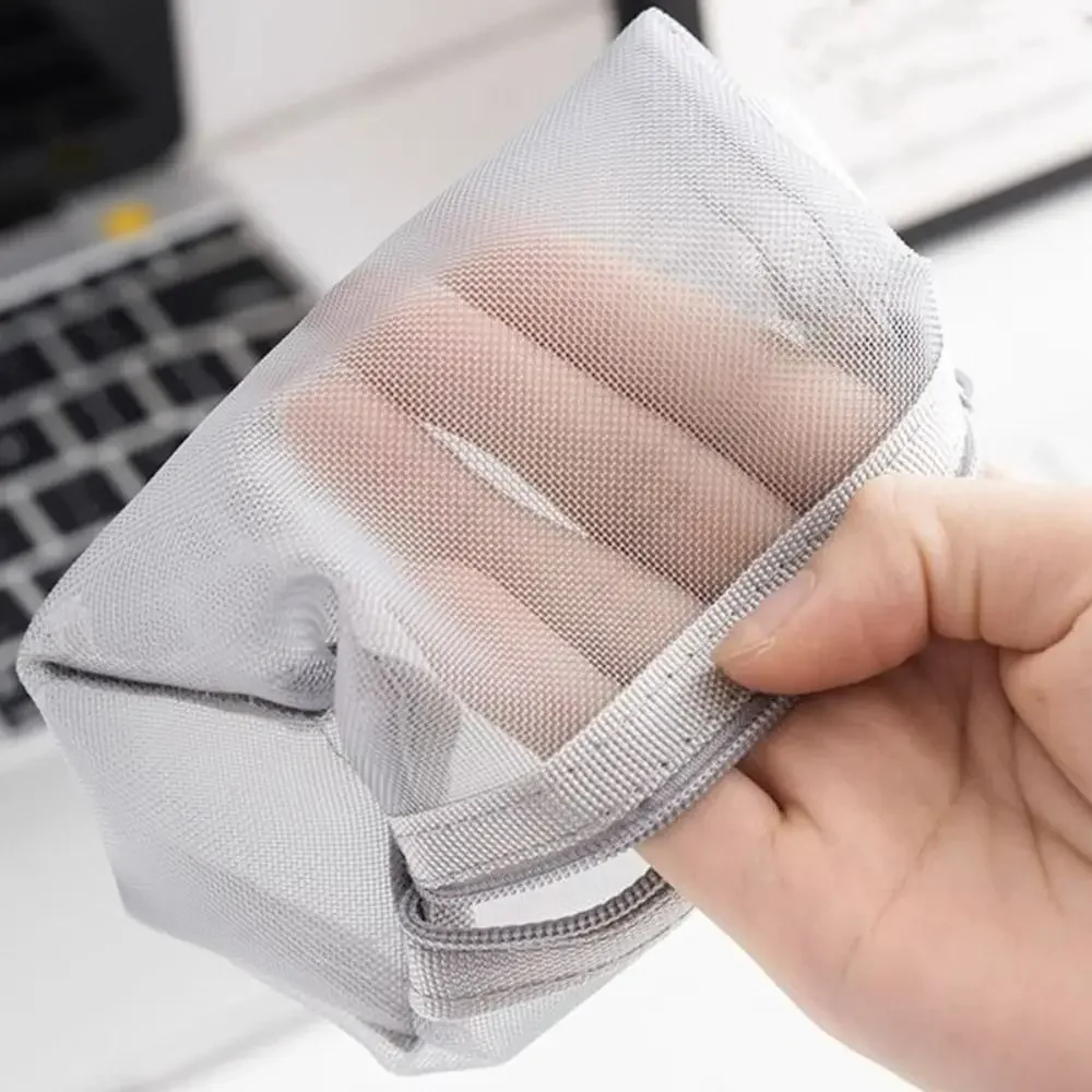 Schlüsseltaschen mit großer Kapazität, transparente Kosmetiktasche, quadratische Netz-Aufbewahrungstasche, Mini-Reißverschluss, Münzgeldbörse, Mini-Kulturbeutel, Schreibwarenetui