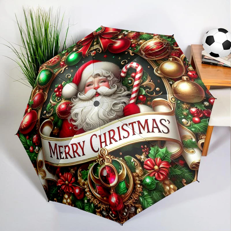 Christmas Snowman Umbrella Automatic Open/close, Sturdy Iron Frame & 8-Rib Structure, Umbrella for Women & Men, Christmas Gifts