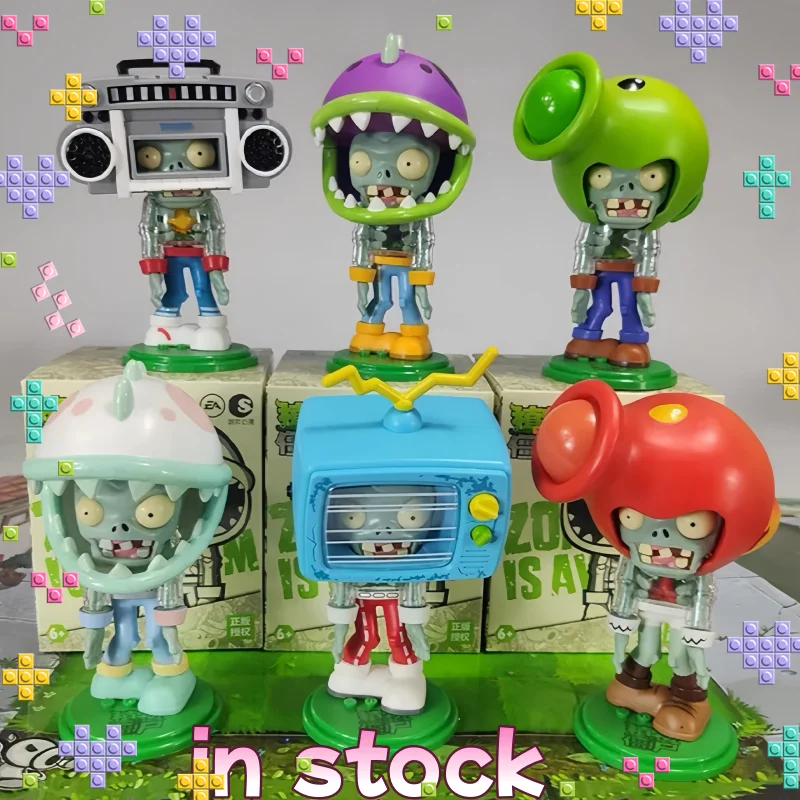 

Original Plants Vs Zombies Cosplay Action Figure Blind Box Blocks Peashooter Sunflower Action Assemble Model Toys Gifts