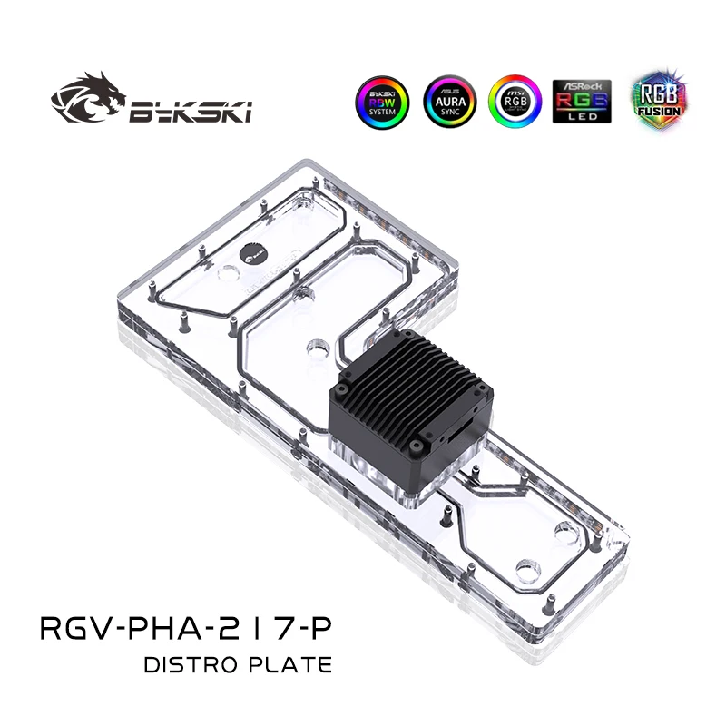 Bykski RGV-PHA-217-P Piastra di distribuzione in acrilico/Deposito del serbatoio della scheda per custodia PHANKTEKS ES217XE/Pompa combinata DDC/acrilico di alta qualità