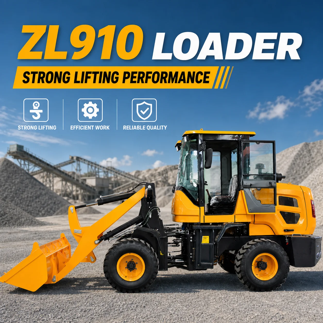 Custom CE Euro 5 Large Hydraulic Wheel Loader for Quarry Earthmoving Construction and Bulk Material Handling
