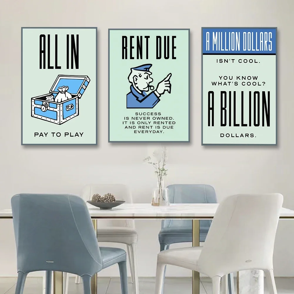 1pc frameless Canvas Phenomenal Level Wall Art Monopoly Money Inspirational HD Canvas Poster Prints Living Room Bedroom Home Dec