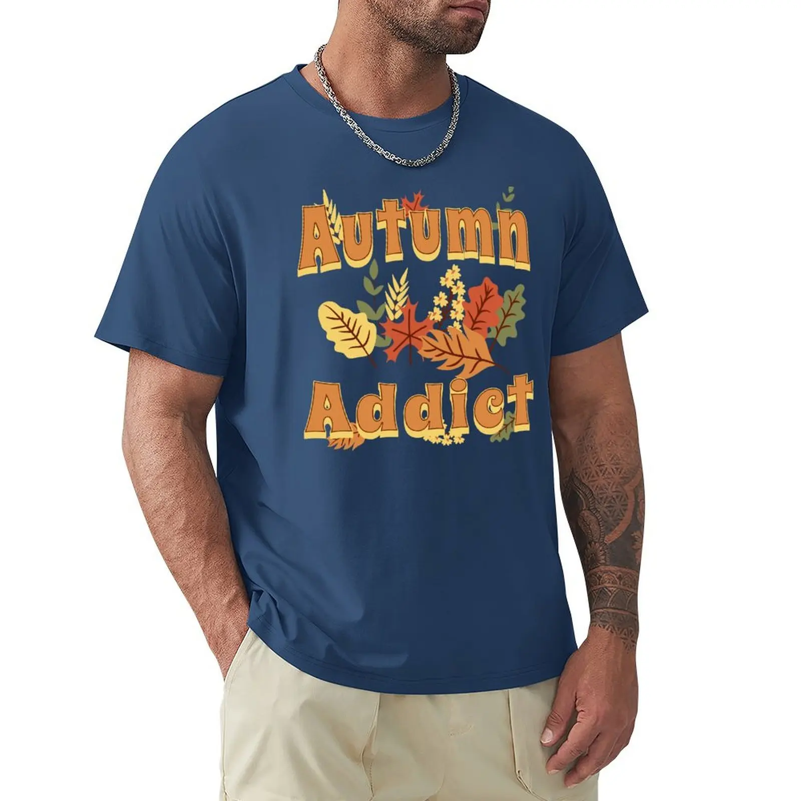 Autumn Addict Colorful Fall Vibes Leaf Design T-Shirt anime oversized animal prinfor boys mens graphic t-shirts hip hop