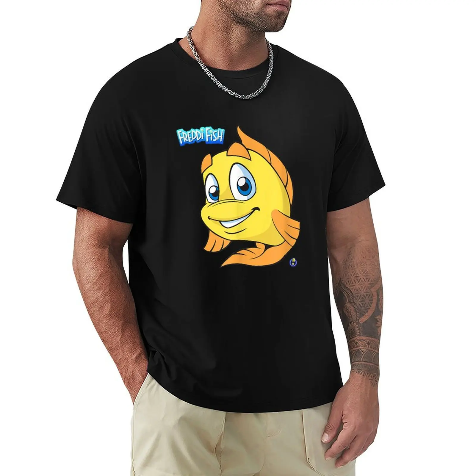Humongous Entertainment Freddi Fish T-Shirt Worker Basic Short Sleeve Tee