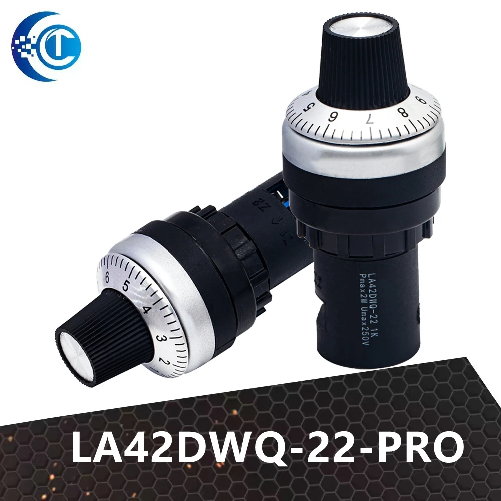 LA42DWQ-22-PRO 1K 2K 5K 10K  20k 50k 500k  22mm Diameter Pots Rotary Potentiometer Converter Governor Inverter Resistance Switch