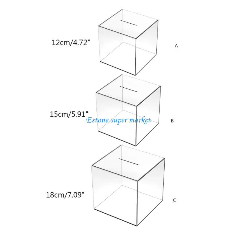 090b Clear Piggy Break, um Geldbox für Erwachsene Münzen Pot Cash Container zu eröffnen