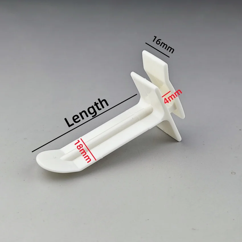 عبوة واحدة من حزمة المنتجات البلاستيكية، خطافات مسطحة للتعليق، سلع تخزين بيضاء لرف رف الورق المقوى #3